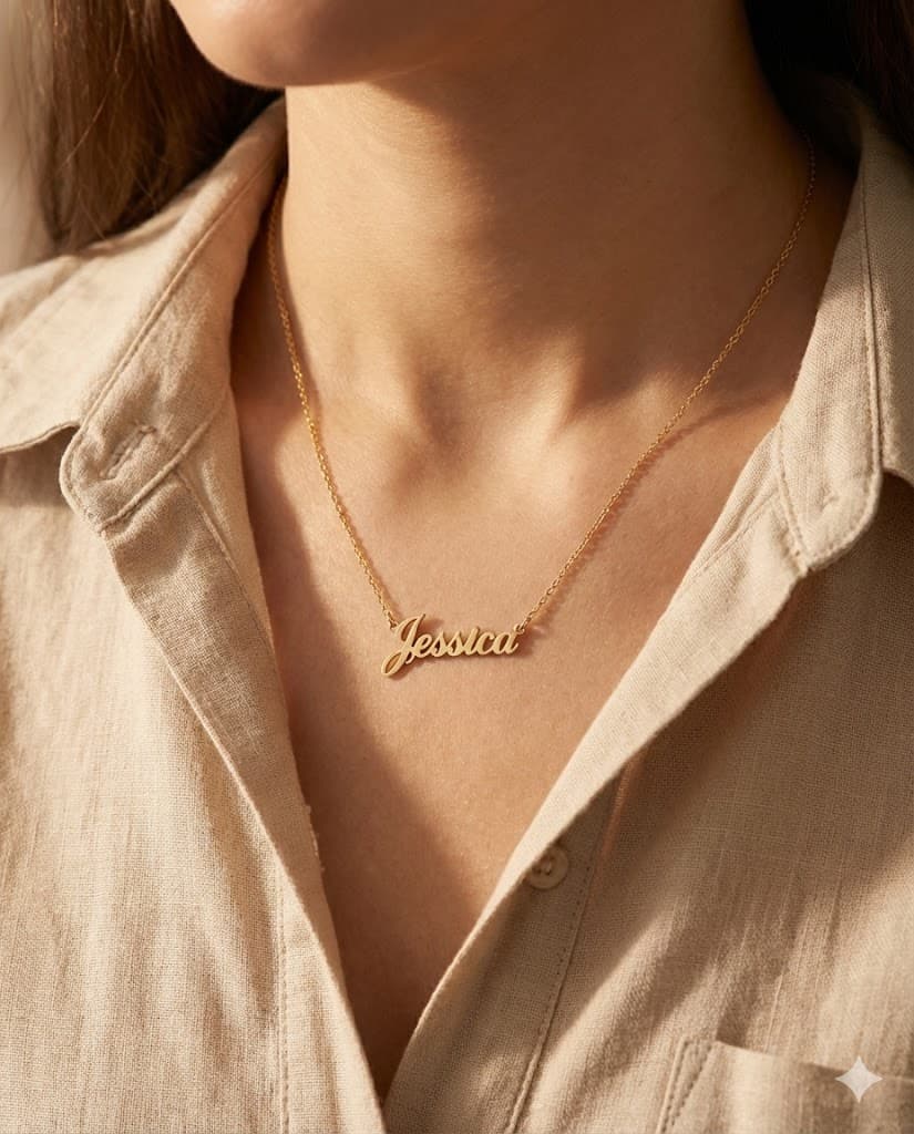 Jessica - Gold Plated custom name necklace preview